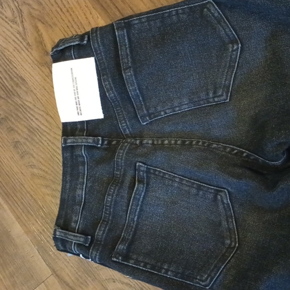 Lost Daze Black Stretchy High Waisted Bronco Detail Straight Leg Jeans A1 - Picture 9 of 10